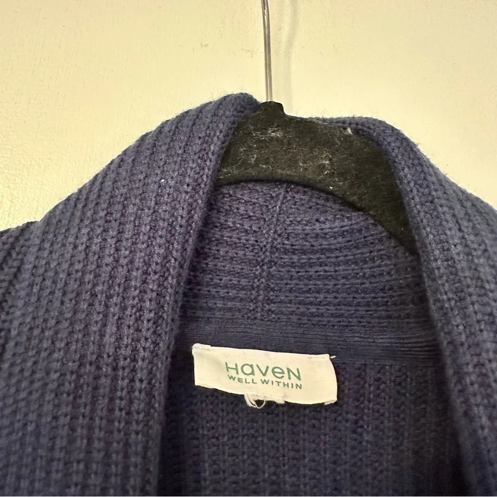 Haven Well Within Chunky Knit Cashmere Blend Open Shawl Collar Cardigan